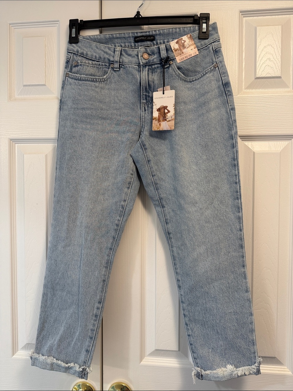 Sincerely Jules Classic Rise Crop Light Wash Jeans